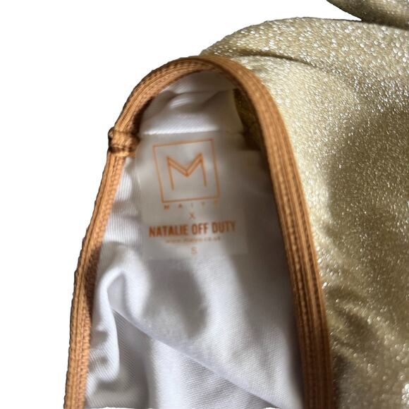 Natalie Off Duty Bikini set gold  One Shoulder , Cheeky Small womens - Picture 3 of 7